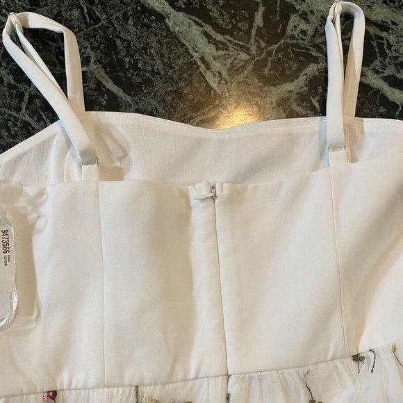 NWT Women's AQUA EMBROIDERED FLORAL PARTY DRESS white size S $128 - Picture 10 of 11